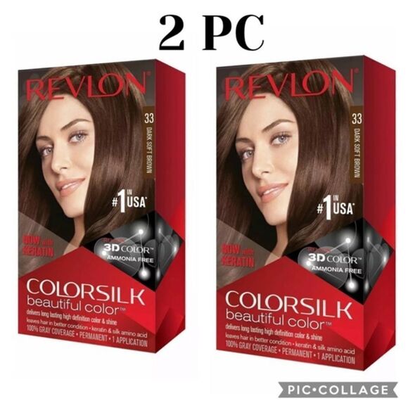 🔥Revlon Color Permanent Hair Dye 33 Dark Soft Brown - Picture 1 of 3